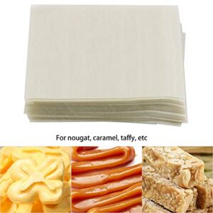 Edible Wafer Paper - Nougats Paper Edible Sticky Rice Wafer Paper Package Handmades Candy Sweet Chocolate Wrapping Paper Sheets 500Pieces 3.54"*2.95"*0.79"