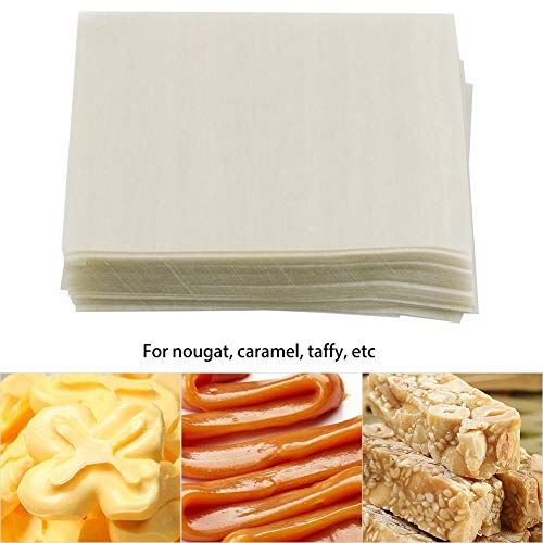 Edible Wafer Paper - Nougats Paper Edible Sticky Rice Wafer Paper Package Handmades Candy Sweet Chocolate Wrapping Paper Sheets 500Pieces 3.54"*2.95"*0.79"