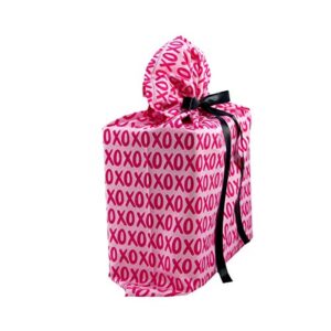 VZWraps XOXO Reusable Fabric Gift Bag for Bridal Shower, Mother's Day or Any Occasion (Large 20 Inches Wide by 27 Inches High)