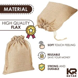 Small Burlap Bags with Drawstring - 24 Pcs Muslin Bags Natural Burlap Bags - Reusable Burlap Gift Bags with Drawstring Jewelry Burlap Sack Medium - Burlap and Lace Wedding Favor Bags for Parties