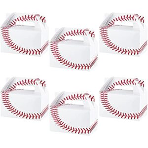durony 6.2″ baseball favor boxes 24 pcs cardboard treat boxes baseball sports theme party gift box candy snack goodie bags for kids adults baby shower baseball party supplies