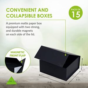 Black Gift Boxes - 15 Pack Small Luxury Collapsible Gift Box with Magnetic Lid for Gift Wrapping, Clothing, Christmas, Holidays, Storage, Organization, Small Businesses & Retail, in Bulk - 6x6x3