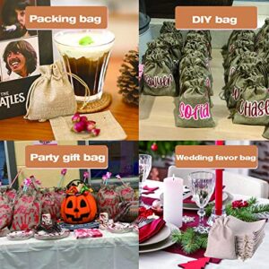 Gudecor 50PCS Heavier Burlap Gift Bag with Drawstring, 5x7 inch Burlap Bags, Reusable Small Gift Drawstring Bags,Natural Linen Sacks Jute Bag for Wedding Favors Party DIY Craft Jewelry Pouch