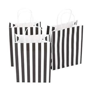 ronvir gift bags 100pcs paper bags 8×4.75×10.5 inches black and white bags, shopping bags, retail bags. party bags, gift bgas medium size