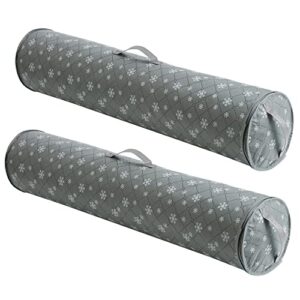 mocolerno large thickened wrapping paper storage bag [2-pack] fits rolls upto 40″ wrap organizers containers under bed wrapping paper storage container (gray)