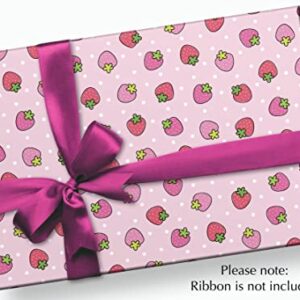 Strawberry Party Gift Wrapping Paper - Folded Flat 30 x 20 Inch (3 Sheets)