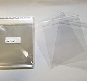 UNIQUEPACKING 100 Pcs 5 11/16 X 5 9/16 Clear Resealable Cello/Cellophane Bags for 5.5x5.5 Square Card