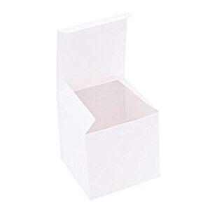 GuiHe 50pcs White Gift Boxes 2x2x2inch Square Wedding Party Favors Gift Boxes Baby Shower Boxes Supplies with Burlap Twine