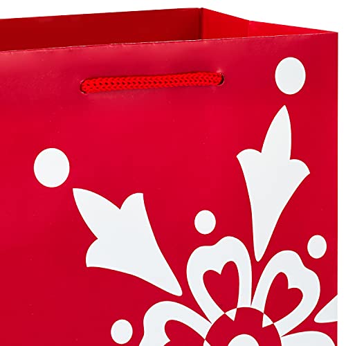 Image Arts 8" Medium Christmas Gift Bags, Polka Dots (Bulk Pack of 8 Holiday Bags for Classrooms, Party Favors, Gift Exchanges)