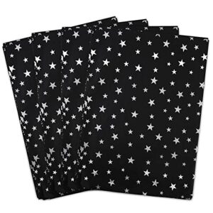 100 sheets black with silver star tissue paper,black silver tissue paper for gift bags,silver gift wrapping tissue for halloween christmas,wedding,birthday,14 x 20 inch