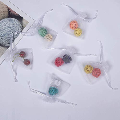 Volanic 100PCS 3X4 Inch Sheer Drawstring Organza Gift Bag Jewelry Pouch Party Wedding Favor Candy Bags Christmas