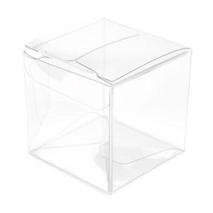 2x2x2 Clear Gift Boxes | Clear Plastic Boxes for Holiday Christmas Weddings Parties | Square Cube Party Favor Boxes for Ornaments Gifts Candy Cookies Cupcakes Packaging With Lids | ClearBags Food Safe PLB104 | 25 Boxes