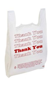 flawless packaging thank you plastic bags for business, personal, large bulk with handles 18” x 8″ x 30″ pack of 100