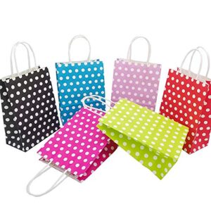 ADIDO EVA Small Polka Dot Paper Gift Bags with Handles Red and Black 8.2 x 6 x 3.1 In 25 PCS