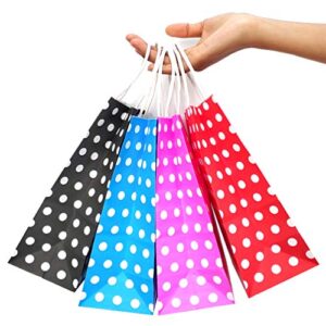 ADIDO EVA Small Polka Dot Paper Gift Bags with Handles Red and Black 8.2 x 6 x 3.1 In 25 PCS