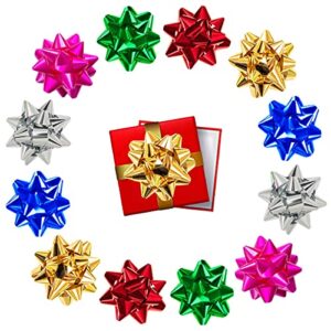 150pcs 1 inch gift wrap bow 1″ tiny self adhersive mini present wraping mini bows 6 colors holiday festiveal christmas decoration (sersee 1″)