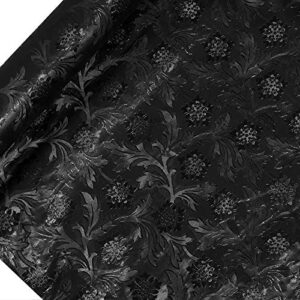 20 x 10 yds black polyethylene embossed floral foil