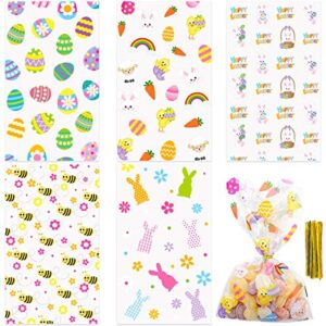 150 easter cellophane bags decorative plastic treat bags for homemade candy cookie party supply 10x6