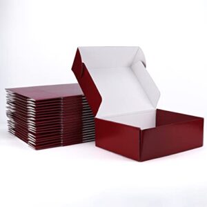 eympeu 12x9x4 inches gift boxes set of 20 red corrugated cardboard mailing gift wrap boxes with lids, christmas gift wrapping, small business, literature, mailer