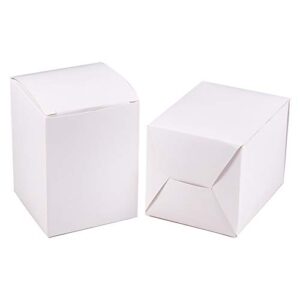 BENECREAT 60PCS Gift Boxes White Paper Boxes Party Favor Boxes 2.5x2.5x3 with Lids for Wedding Party Favors, Festival Gift Wrapping