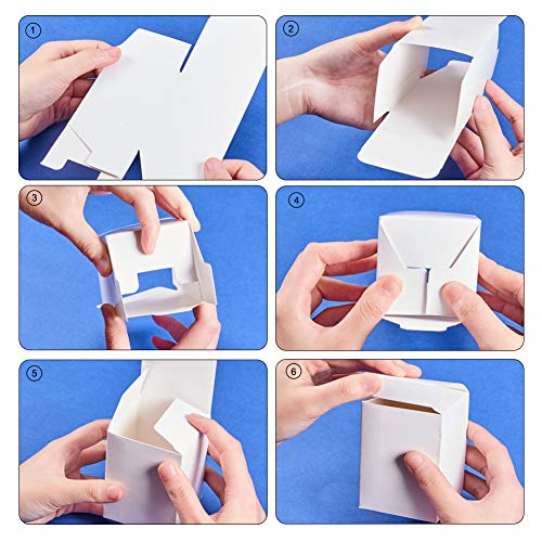 BENECREAT 60PCS Gift Boxes White Paper Boxes Party Favor Boxes 2.5x2.5x3 with Lids for Wedding Party Favors, Festival Gift Wrapping
