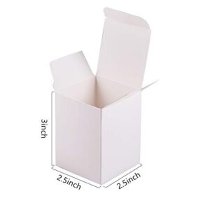 BENECREAT 60PCS Gift Boxes White Paper Boxes Party Favor Boxes 2.5x2.5x3 with Lids for Wedding Party Favors, Festival Gift Wrapping