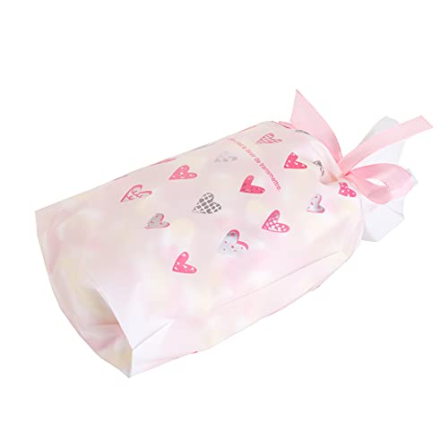 Tebery 100 Pack Plastic Treat Bags Party Favor Bags, Drawstring Gift Bags Candy Cookie Goodies Bag, Gift Wrapping Package for Christmas Wedding Party Birthday Engagement Holiday