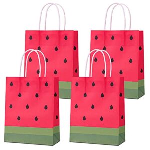 16 pcs party favor bags for watermelon birthday party supplies, party gift goody treat candy bags for watermelon party favors decor for watermelon party girls kids birthday decorations