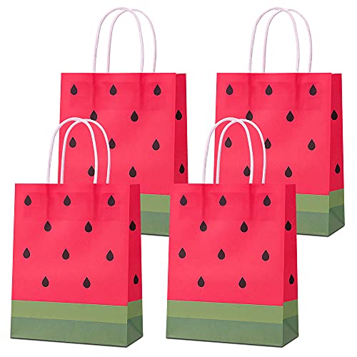 16 PCS Party Favor Bags for Watermelon Birthday Party Supplies, Party Gift Goody Treat Candy Bags for Watermelon Party Favors Decor for Watermelon Party Girls Kids Birthday Decorations