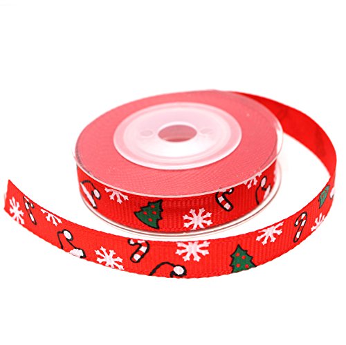 Joiedomi 18Pcs Christmas Ribbons; 90 Yard Grosgrain Satin Fabric Ribbons for Christmas Holiday Gift Box Wrapping, Hair Bow Clips, Gift Bows, Craft, Sewing, Wedding (18PCS One-Size)