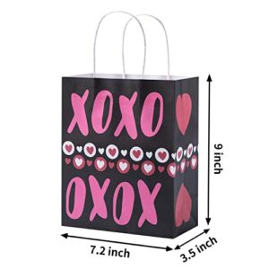 JOYIN 48 PCs Valentine's Day Red Pink Gift Bags with Handle 7.2x9 inch, Paper Wrapping Kraft Bags for Funny Gifts Novelty Gifts Valentines Day Gift Bags Giving