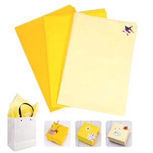 mr five assorted yellow tissue paper bulk,29.5″x 19.6″,yellow tissue paper for gift bags,30 sheets tissue paper for crafts,gift wrapping paper for fall birthday wedding thanksgiving holiday,3 colors