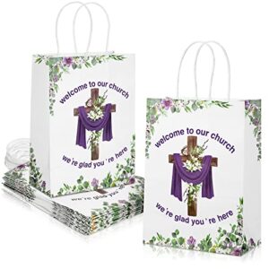 18 Pcs First Communion Gifts for Boys and Girls Large Gift Bags Baptism Gift Wrap Bags Religious Party Favor Gift for Baby Shower Christ Church Religious Christening Events