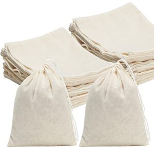 focciup 50 pcs 6×8 inches cotton drawstring bags reusable muslin cotton bags sachet bag jewelry pouch for party wedding home supplies
