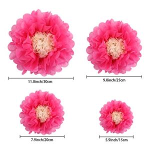 Aunifun 16 Pieces Paper Flower Tissue Paper Chrysanth Flowers DIY Crafting for Wedding Backdrop Nursery Wall Decoration -Multicolor Paper Flower