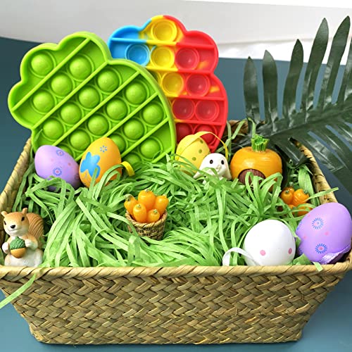 1LB Easter Green Grass Basket Filler Easter Grass Paper Shred Recyclable Paper Green Raffia Grass for Easter Party Eggs Decor Gift Basket Filler（500g/17.6oz）