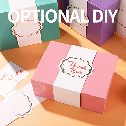 ARTDEARM 10 Gift Boxes with Wrap Bands 9.5x7x3.5 Inches, Gift Boxes with Lids, Bridesmaid Proposal Boxes, Gift Boxes with Greeting Card for Gifts (Glossy Pink)