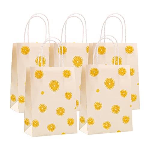 BaShiDer Yellow Gift Bags 16Pcs Lemon Gift Bags and Paper Bags with Handles for Party Favors(Lemon-Yellow)