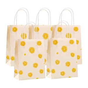 bashider yellow gift bags 16pcs lemon gift bags and paper bags with handles for party favors(lemon-yellow)