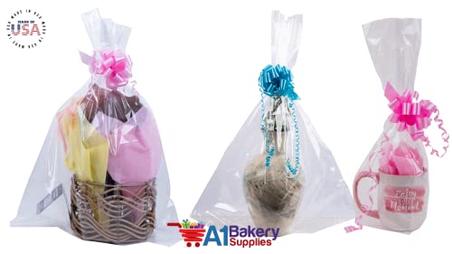 Cellophane Bags For Baskets Cellophane Gift Bags For Baskets Toys And Gifts Extra Large Jumbo BOPP Cellophane Bags 30 x 40 Inch Preimum Quality Bags Made in USA - 10 Pack by A1 Bakery Supplies (No Basket included Cello Bags only)