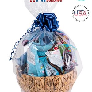 Cellophane Bags For Baskets Cellophane Gift Bags For Baskets Toys And Gifts Extra Large Jumbo BOPP Cellophane Bags 30 x 40 Inch Preimum Quality Bags Made in USA - 10 Pack by A1 Bakery Supplies (No Basket included Cello Bags only)