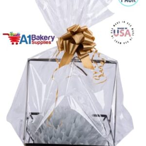 Cellophane Bags For Baskets Cellophane Gift Bags For Baskets Toys And Gifts Extra Large Jumbo BOPP Cellophane Bags 30 x 40 Inch Preimum Quality Bags Made in USA - 10 Pack by A1 Bakery Supplies (No Basket included Cello Bags only)