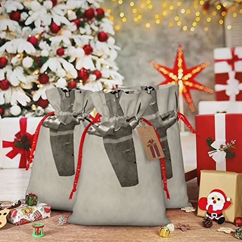 World War 2 Aircraft Airplanechristmas Drawstring Gift Bag, Linen Drawstring Gift Bag, Reusable Drawstring Gift Bag, Used For Christmas, Birthday, Wedding Supplies