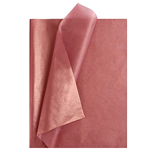 Naler 60 Sheets 15 x 20 Inches Rose Gold Tissue Paper Bulk Gift Wrapping Paper for DIY Crafts Decorative Tissue Paper Flower Pom Pom Wedding Party Decoration