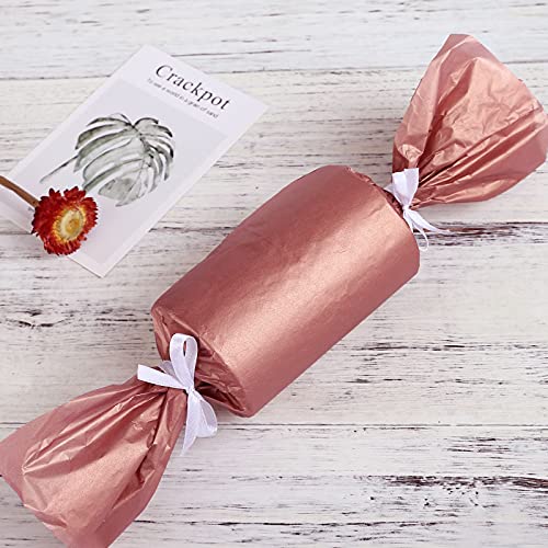 Naler 60 Sheets 15 x 20 Inches Rose Gold Tissue Paper Bulk Gift Wrapping Paper for DIY Crafts Decorative Tissue Paper Flower Pom Pom Wedding Party Decoration