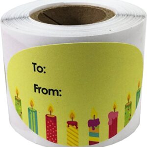 Birthday Gift Tag Stickers 1 1/2 x 2 1/2 Inch 100 Adhesive Labels