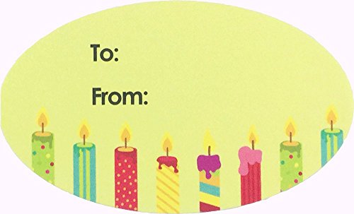 Birthday Gift Tag Stickers 1 1/2 x 2 1/2 Inch 100 Adhesive Labels