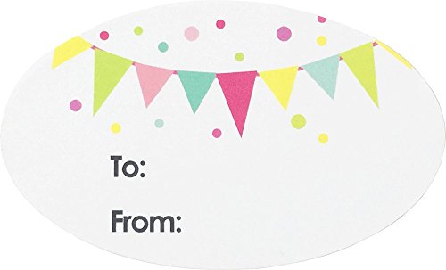 Birthday Gift Tag Stickers 1 1/2 x 2 1/2 Inch 100 Adhesive Labels