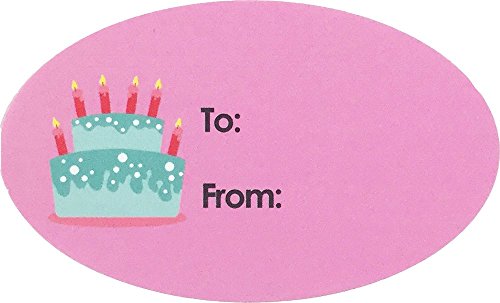 Birthday Gift Tag Stickers 1 1/2 x 2 1/2 Inch 100 Adhesive Labels