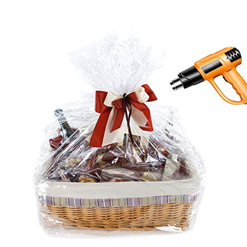 Shrink Wrap Bags for Gift Baskets, 24x30 inches Clear PVC Heat Gift Basket Shrink Bags 20Pack